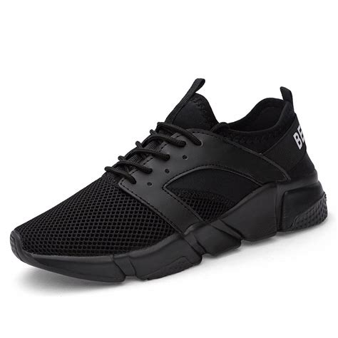 solid black running shoes women